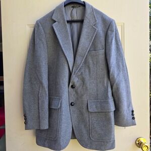 May D&F Colorado gray Wool Blazer Jacket Two Button Lapel Classic Office Career